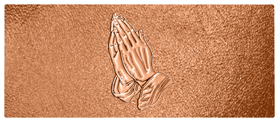 DNSEMP-L-516-CP-SH-CP Copper Praying Hands Shimmer Copper
